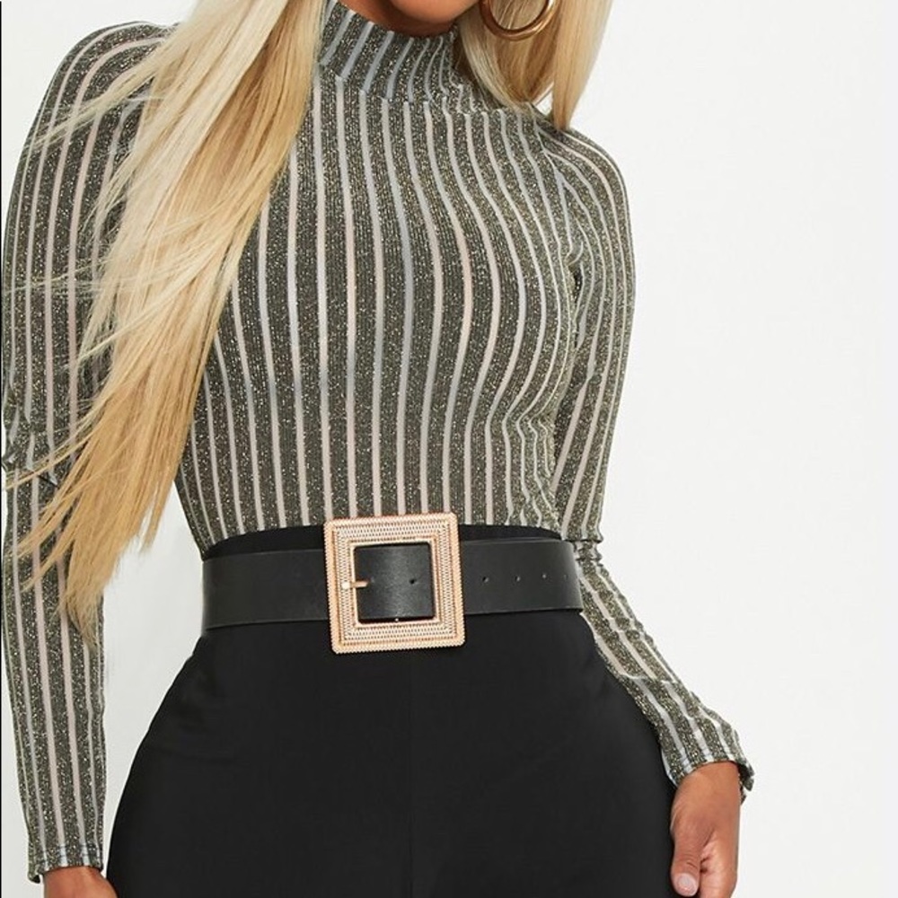 Shape Gold Striped Bodysuit ‼️